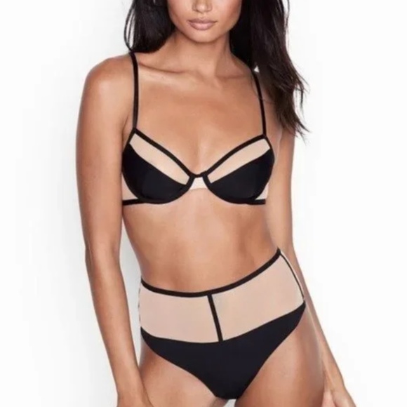 VICTORIA'S SECRET // Unlined Mesh Demi Bra 34F( 3D) - Picture 1 of 9